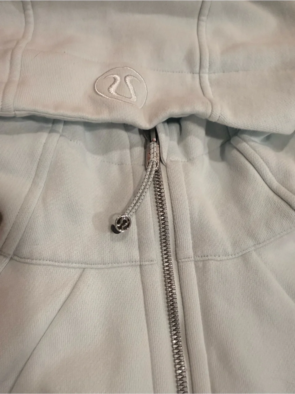 Lululemon Light Blue Scuba Full-Zip Crop Hoodie